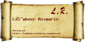 Löwbeer Rozmarin névjegykártya