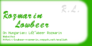 rozmarin lowbeer business card